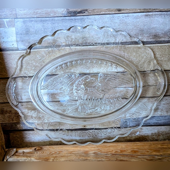 Vintage 1976 Bicentennial Clear Glass Small Platter - Picture 5 of 10